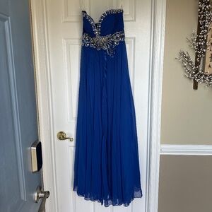 Blue beaded Prom Dress